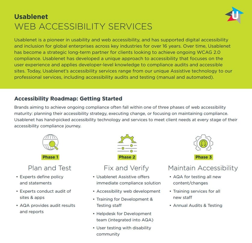 UsableNet Web Accessibility Services
