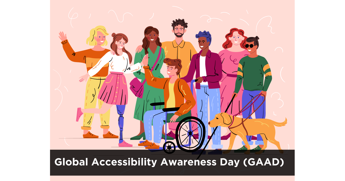 Decorative image of a group of people and the text "Global Accessibility Awareness Day (GAAD)
