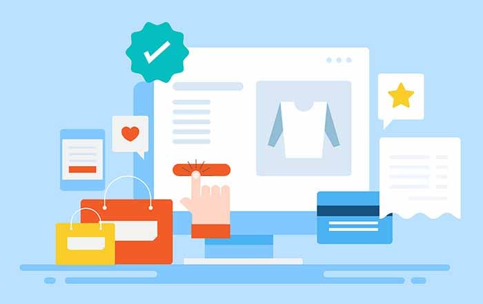 Illustration of an ecommerce shopping experience